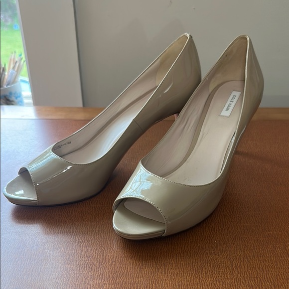 Cole Haan Women's Peep Toe Heels - Beige - Picture 2 of 11